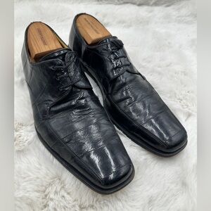 MEZLAN Platinum Dinan Eel Skin Men’s oxford Dress Shoe Size 10